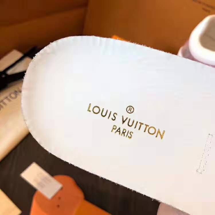 Louis Vuitton LV Unisex LV Luxembourg Sneaker in Iridescent Monogram Textile and Calf Leather-Rose