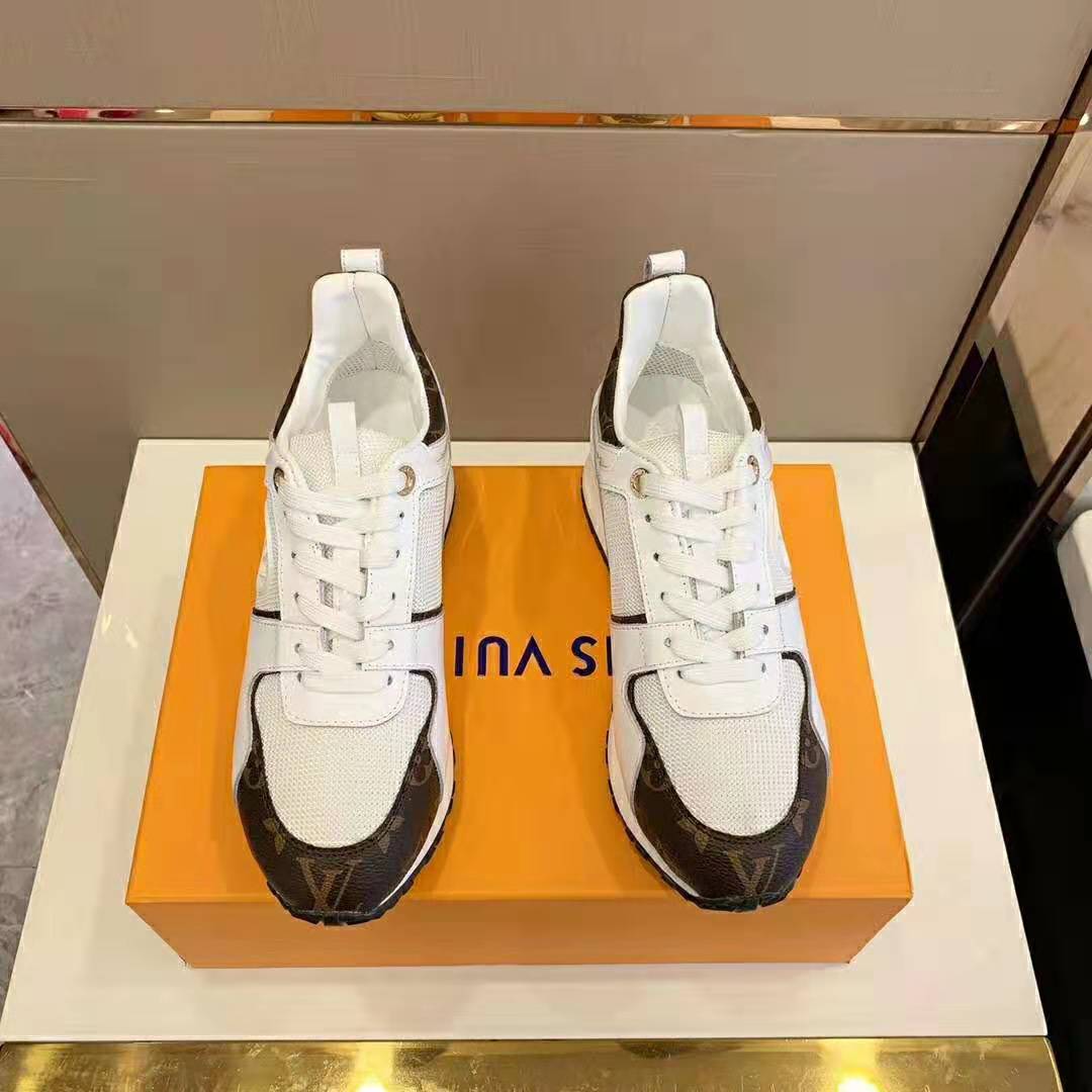 Louis Vuitton LV Unisex Run Away Sneaker in Supple Calf Leather-White
