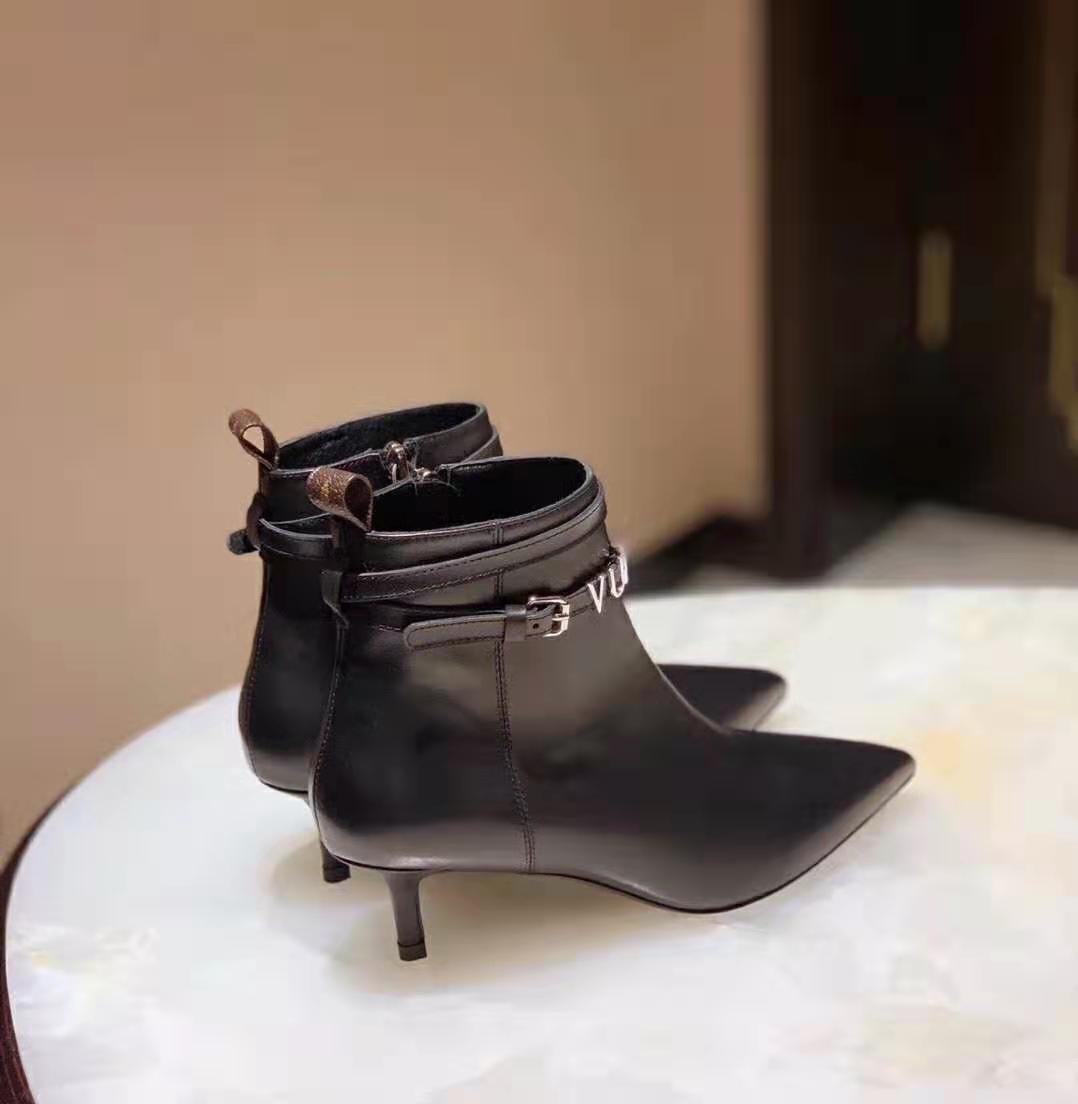 Louis Vuitton LV Women Call Back Ankle Boot in Smooth Calf Leather 5.5 cm Heel-Black