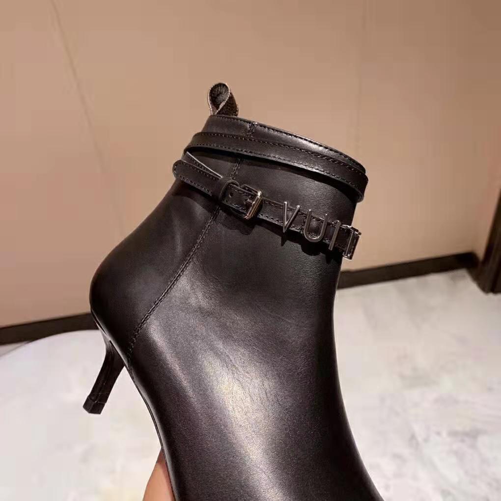 Louis Vuitton LV Women Call Back Ankle Boot in Smooth Calf Leather 5.5 cm Heel-Black
