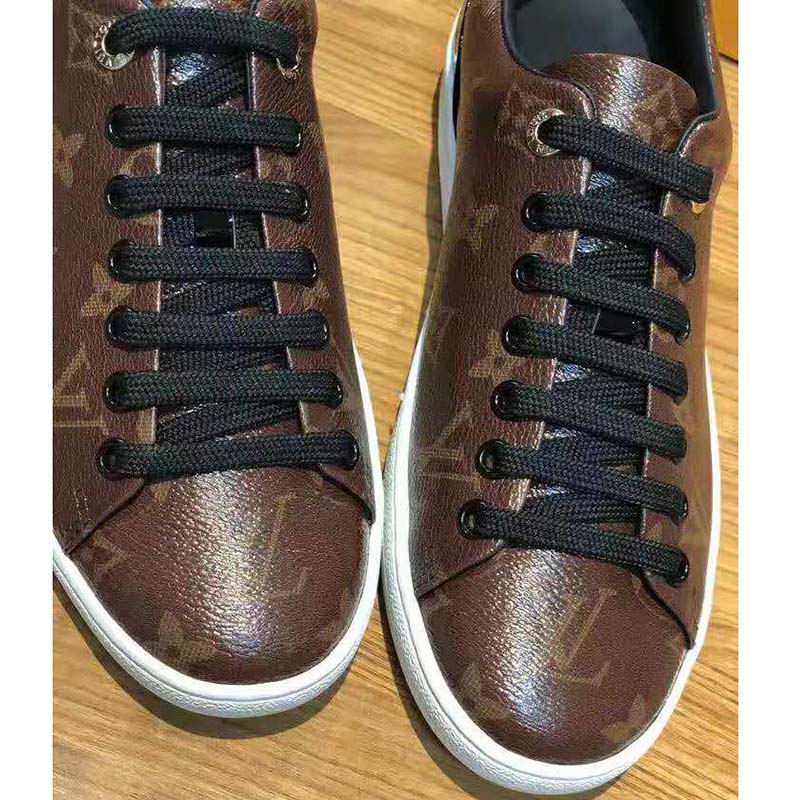 Louis Vuitton LV Women Frontrow Sneaker in Patent Monogram Canvas-Brown
