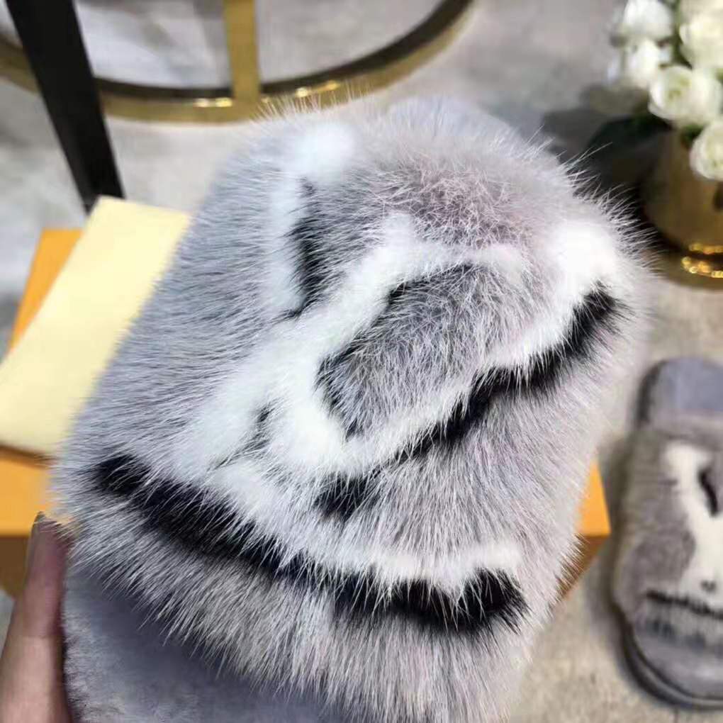 Louis Vuitton LV Women Homey Flat Mule in Mink Fur-Grey