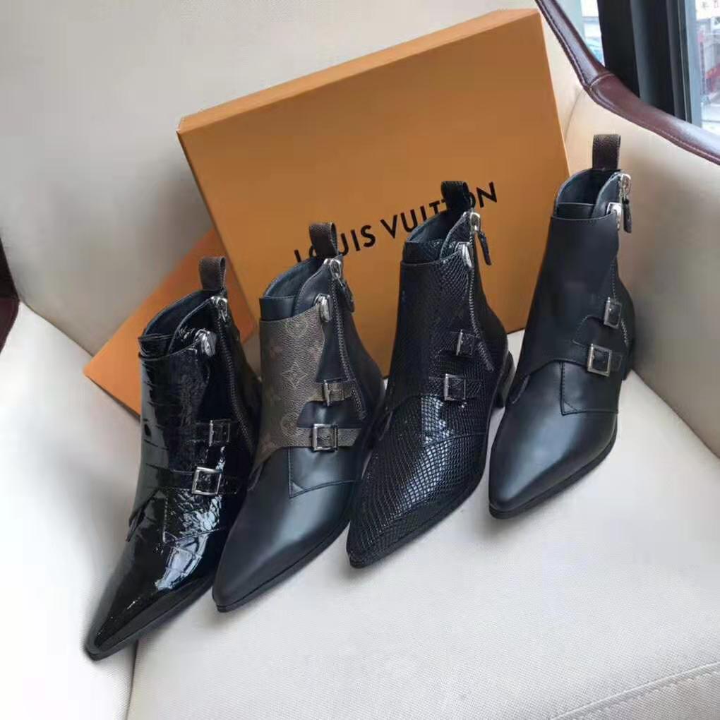Louis Vuitton LV Women Jumble Flat Ankle Boot in Calf Leather-Black