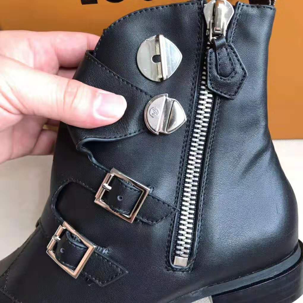 Louis Vuitton LV Women Jumble Flat Ankle Boot in Calf Leather-Black