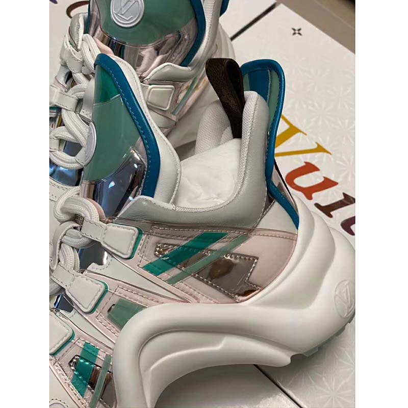 Louis Vuitton LV Women LV Archlight Sneaker in Leather and Technical Fabrics-Aqua