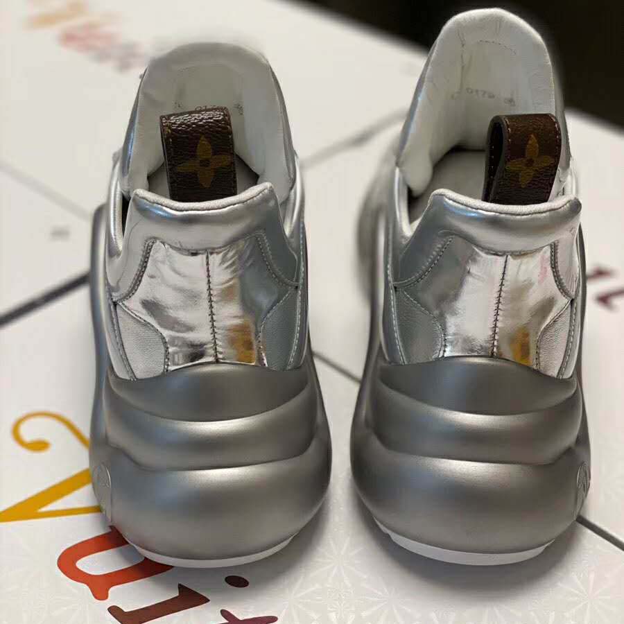 Louis Vuitton LV Women LV Archlight Sneaker in Leather and Technical Fabrics-Silver