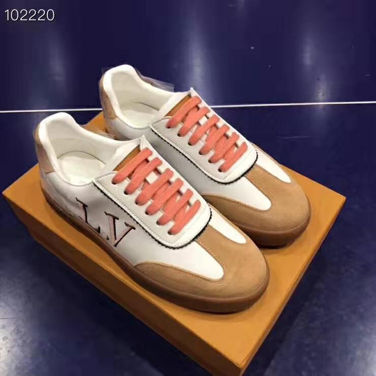 Louis Vuitton LV Women LV Frontrow Sneaker in Calf Leather and Suede Calf Leather-Pink