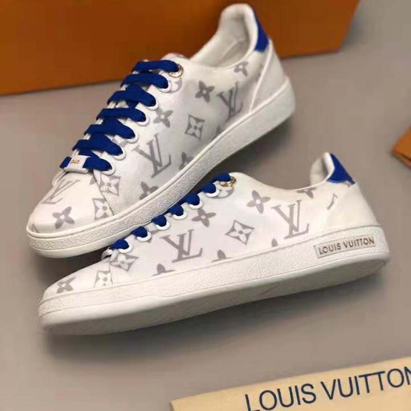 Louis Vuitton LV Women LV Frontrow Sneaker in Monogram-Print Textile-Blue