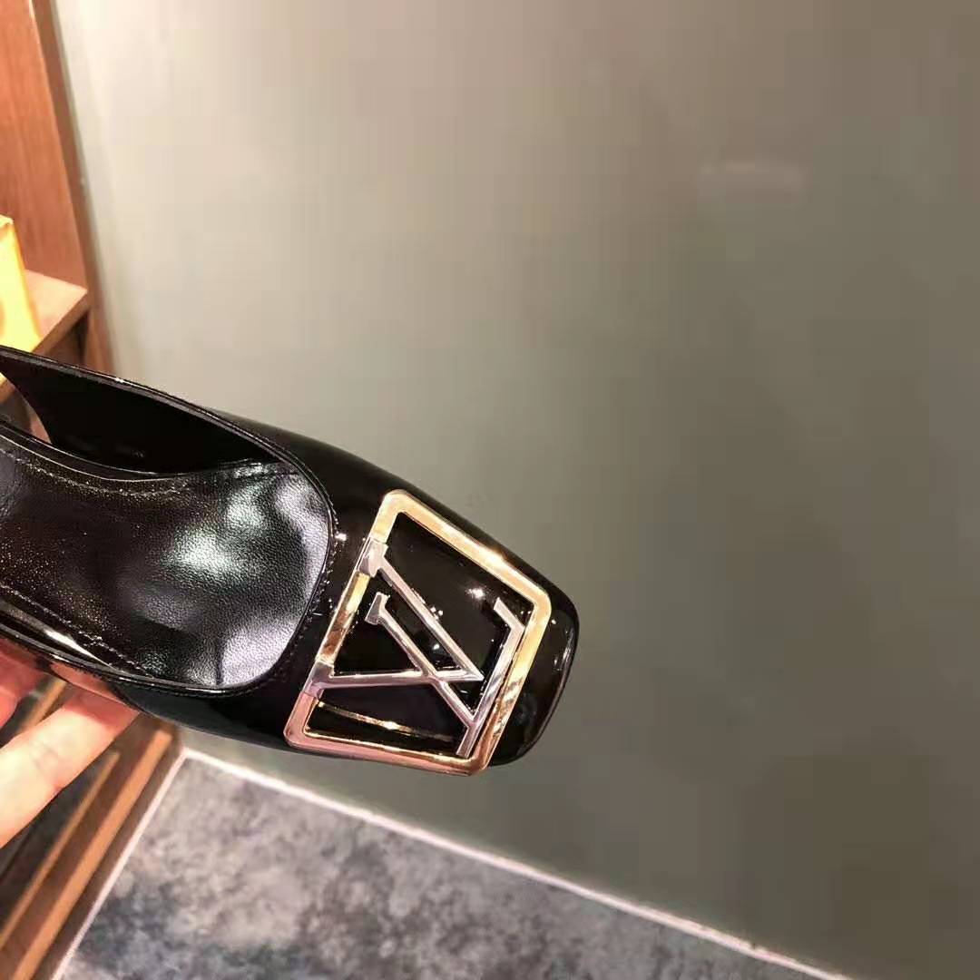 Louis Vuitton LV Women Madeleine Slingback Pump in Patent Calf Leather-Black