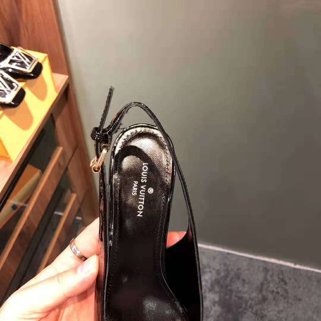 Louis Vuitton LV Women Madeleine Slingback Pump in Patent Calf Leather-Black