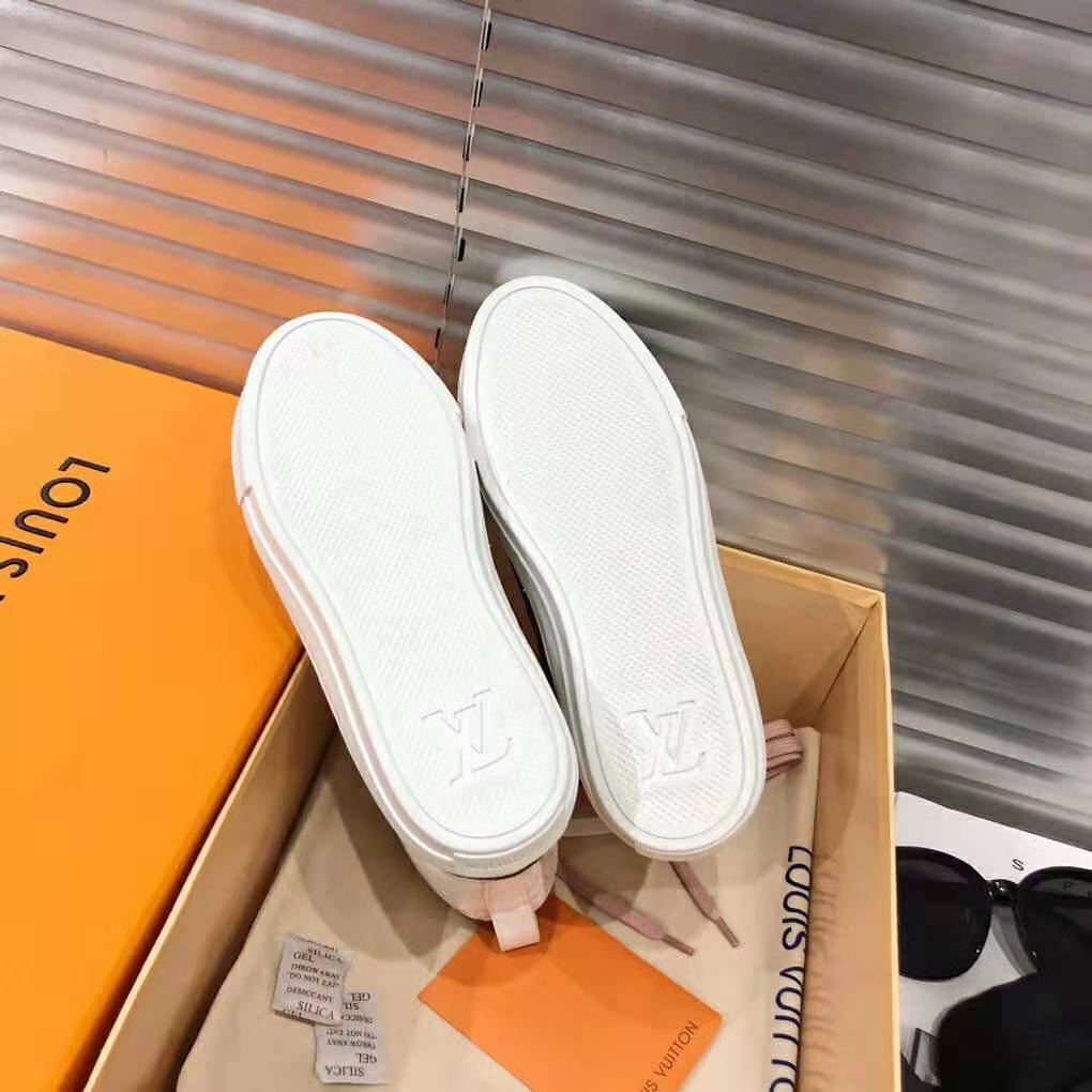 Louis Vuitton LV Women Stellar Sneaker Boot in Soft White Calfskin Leather