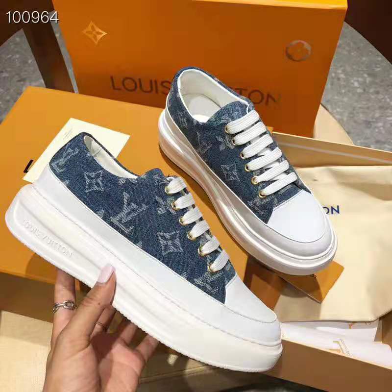 Louis Vuitton LV Women Stellar Sneaker in Blue Monogram Denim