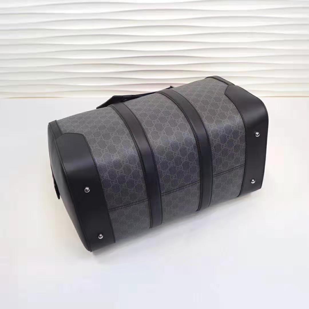 G*u*i gg men gg black carry-on duffle in black/grey soft gg supreme