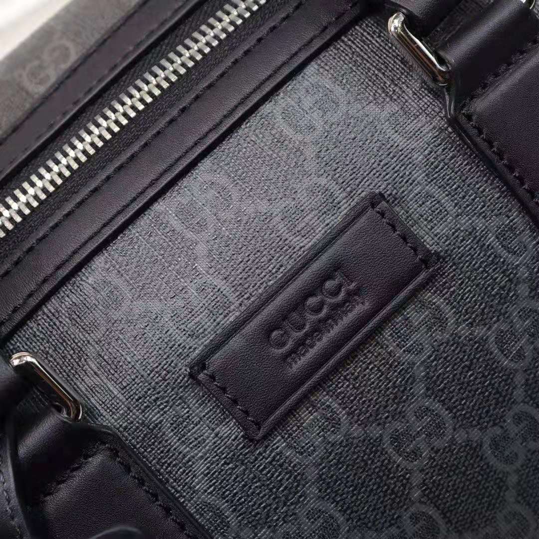 G*u*i gg men gg black carry-on duffle in black/grey soft gg supreme