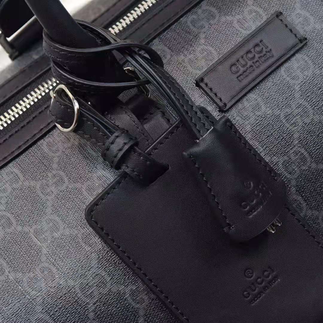 G*u*i gg men gg black carry-on duffle in black/grey soft gg supreme