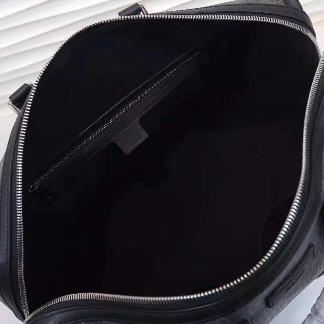 G*u*i gg men gg black carry-on duffle in black/grey soft gg supreme