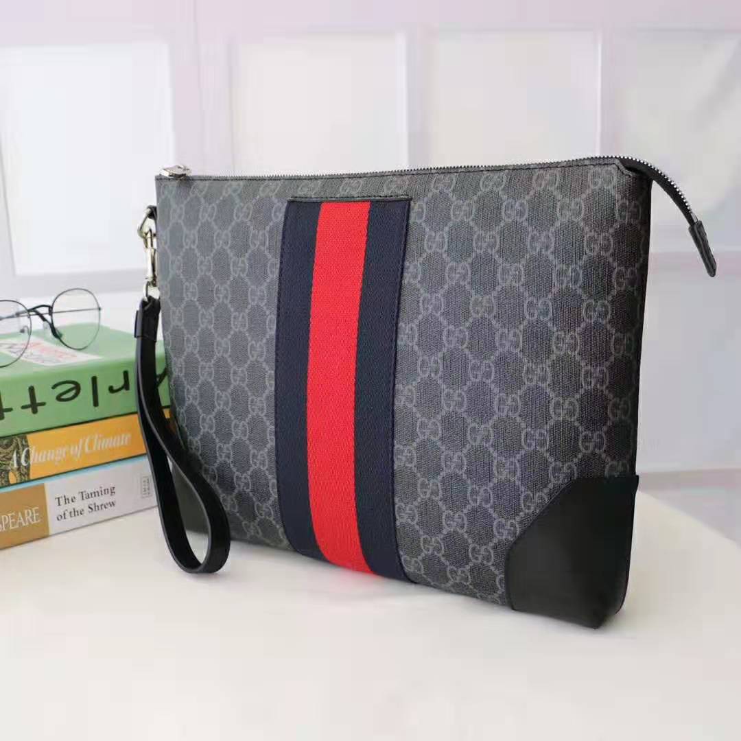 G*u*i gg men gg black messenger in black/grey gg supreme canvas