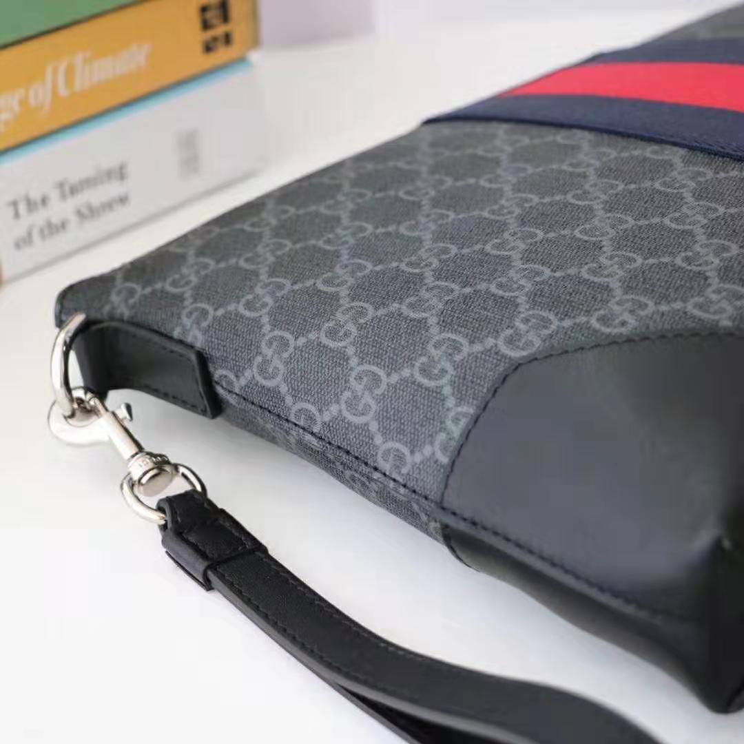 G*u*i gg men gg black messenger in black/grey gg supreme canvas