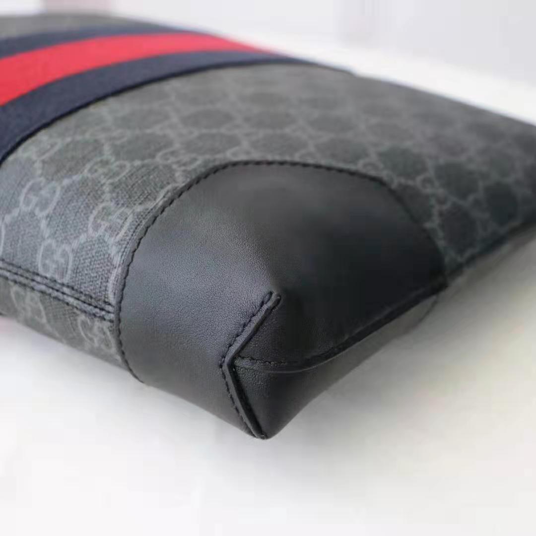 G*u*i gg men gg black messenger in black/grey gg supreme canvas