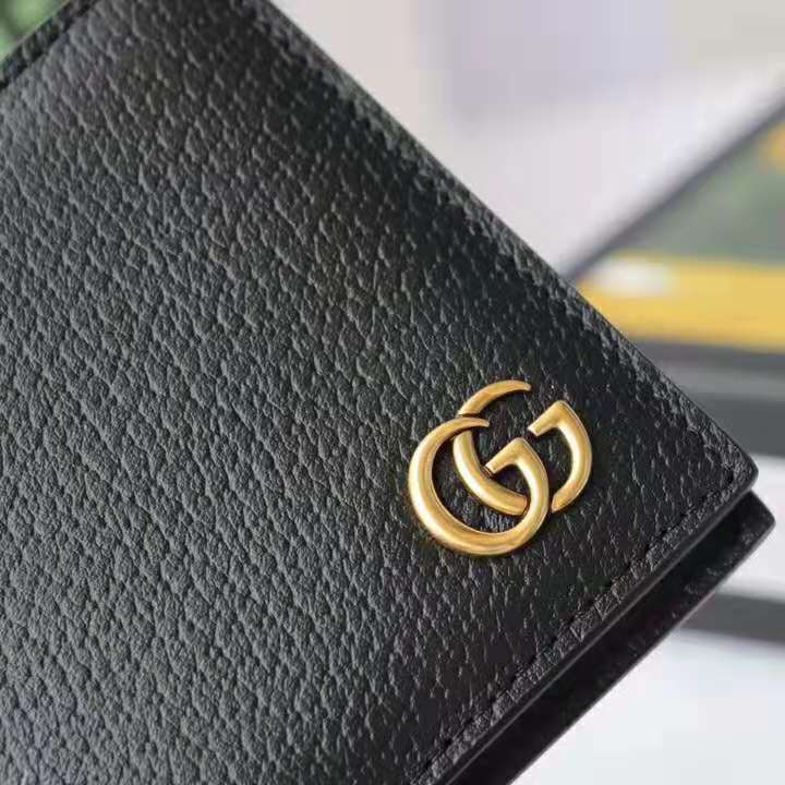 G*u*i gg men gg marmont leather bi-fold wallet in black in calfskin leather