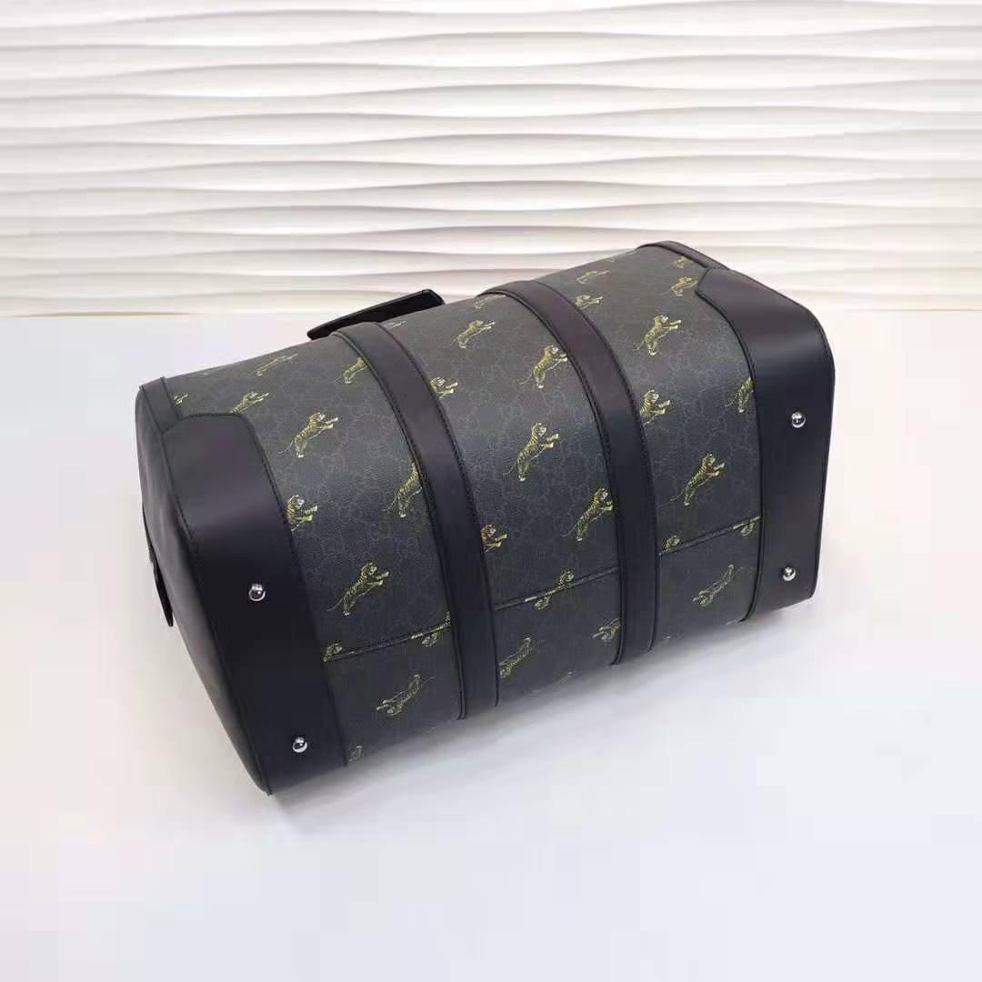 G*u*i gg men G*u*i bestiary carry-on duffle with tigers in black/grey soft gg supreme