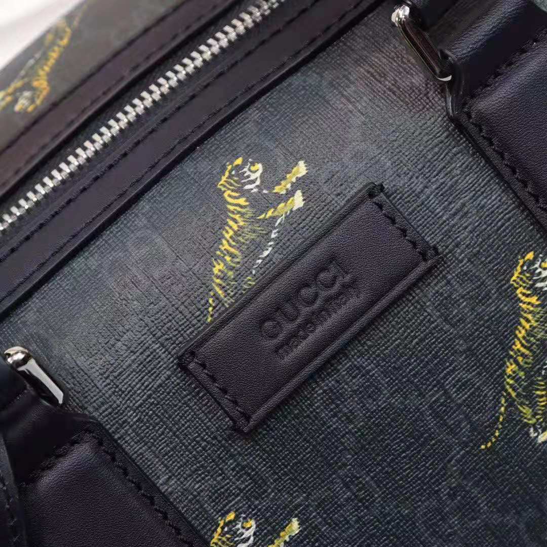 G*u*i gg men G*u*i bestiary carry-on duffle with tigers in black/grey soft gg supreme