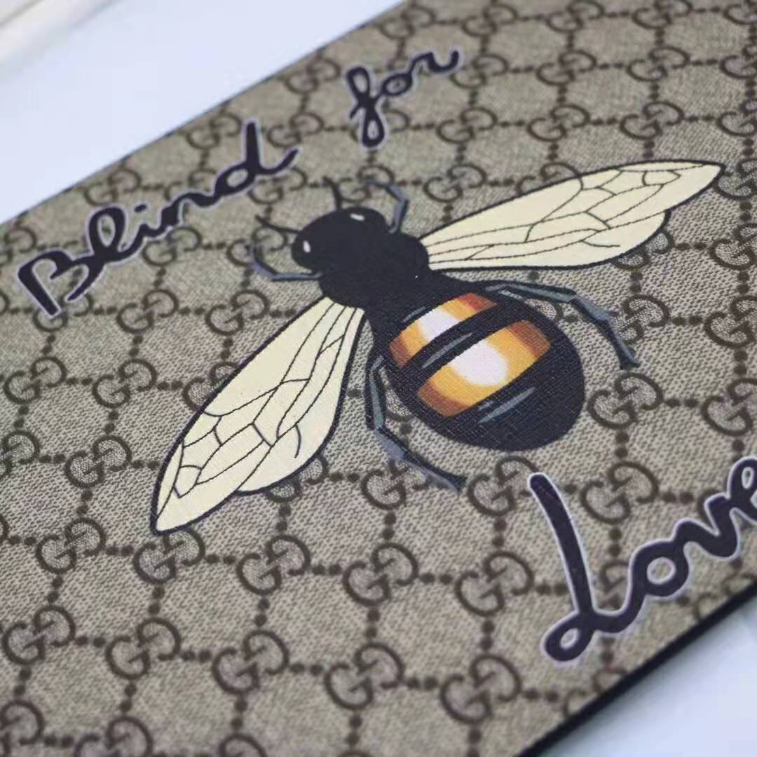 G*u*i gg men G*u*i bestiary pouch with bee in beige/ebony soft gg supreme with bee