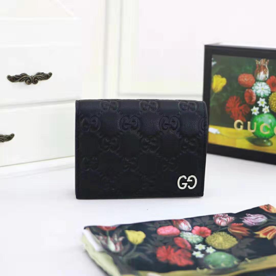 G*u*i gg men G*u*i signature wallet in black G*u*i signature leather