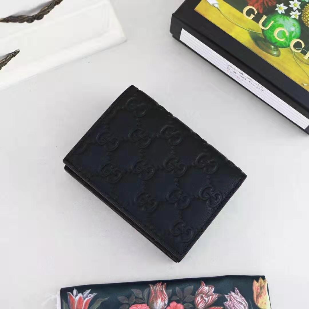 G*u*i gg men G*u*i signature wallet in black G*u*i signature leather