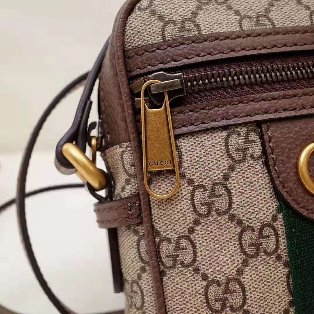 G*u*i gg men ophidia gg shoulder bag in beige/ebony gg supreme canvas