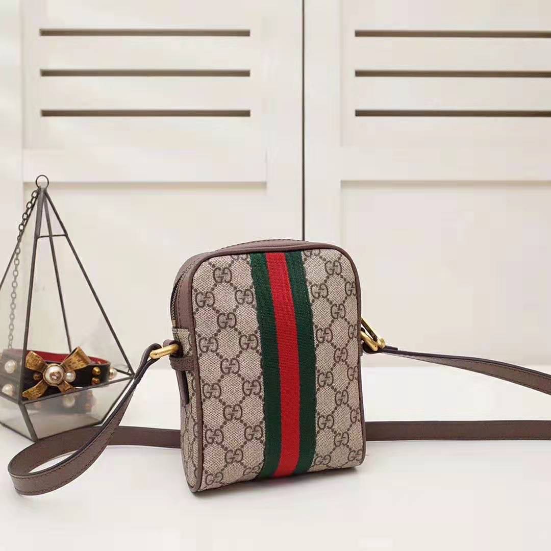 G*u*i gg men ophidia gg shoulder bag in beige/ebony gg supreme canvas