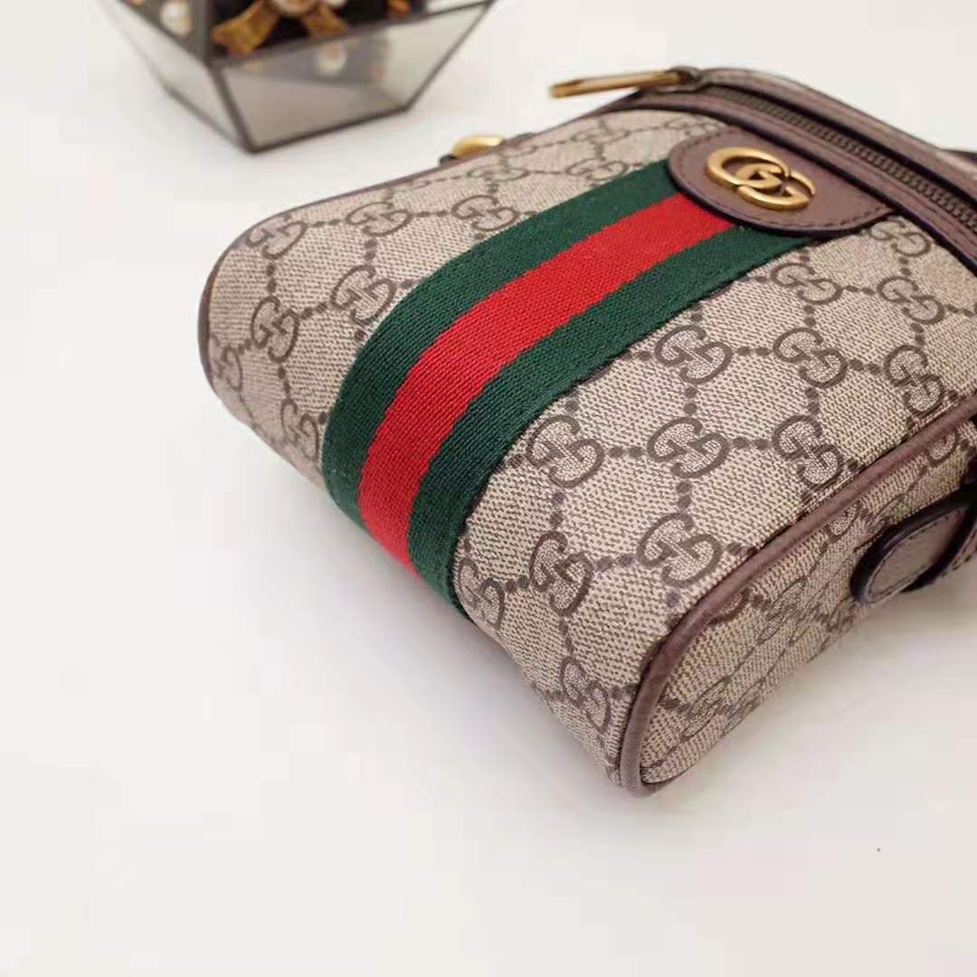G*u*i gg men ophidia gg shoulder bag in beige/ebony gg supreme canvas