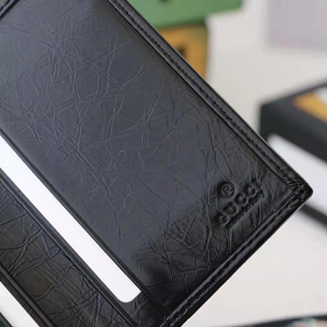 G*u*i gg men soft leather passport case in black soft leather