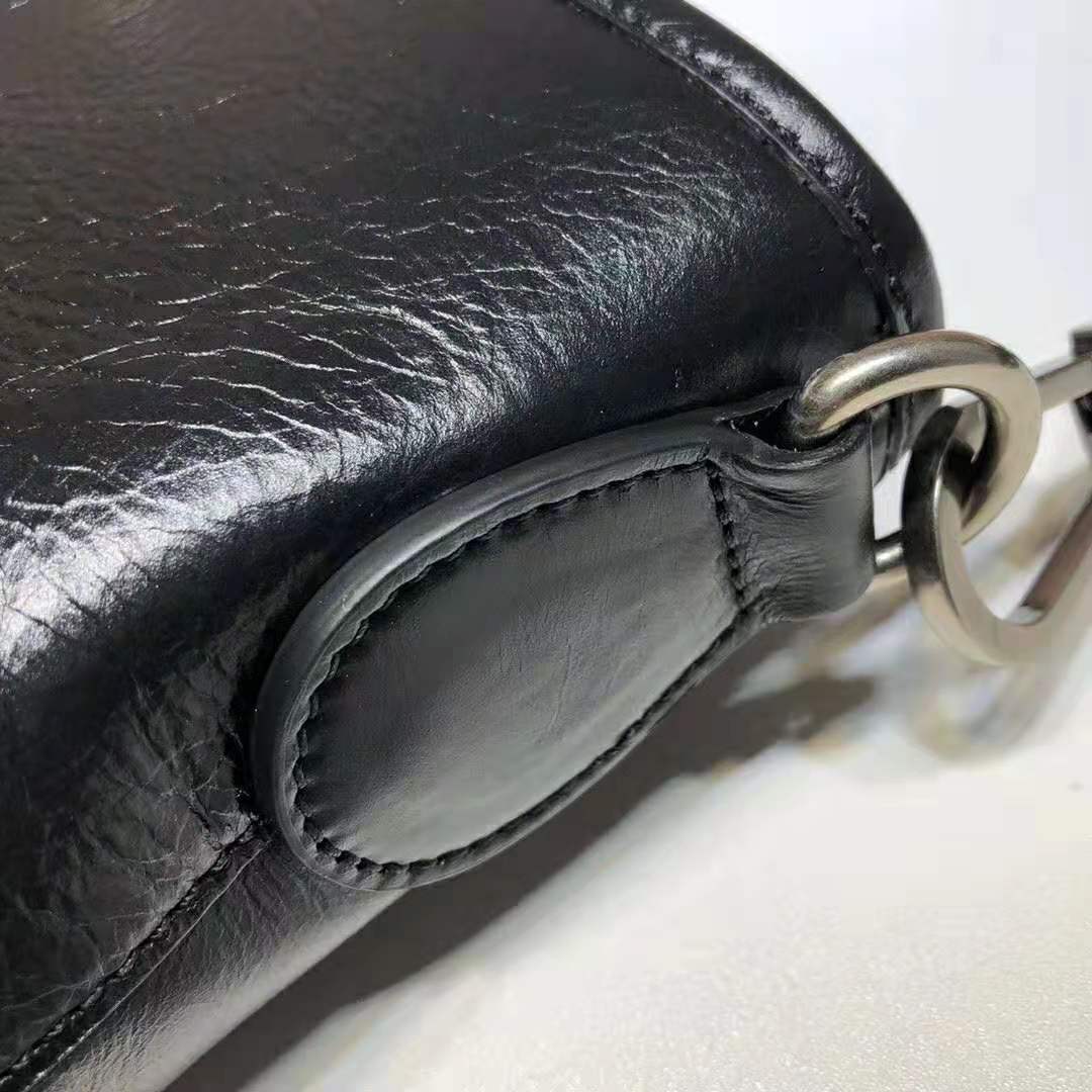 G*u*i gg men soft leather tote in black soft leather