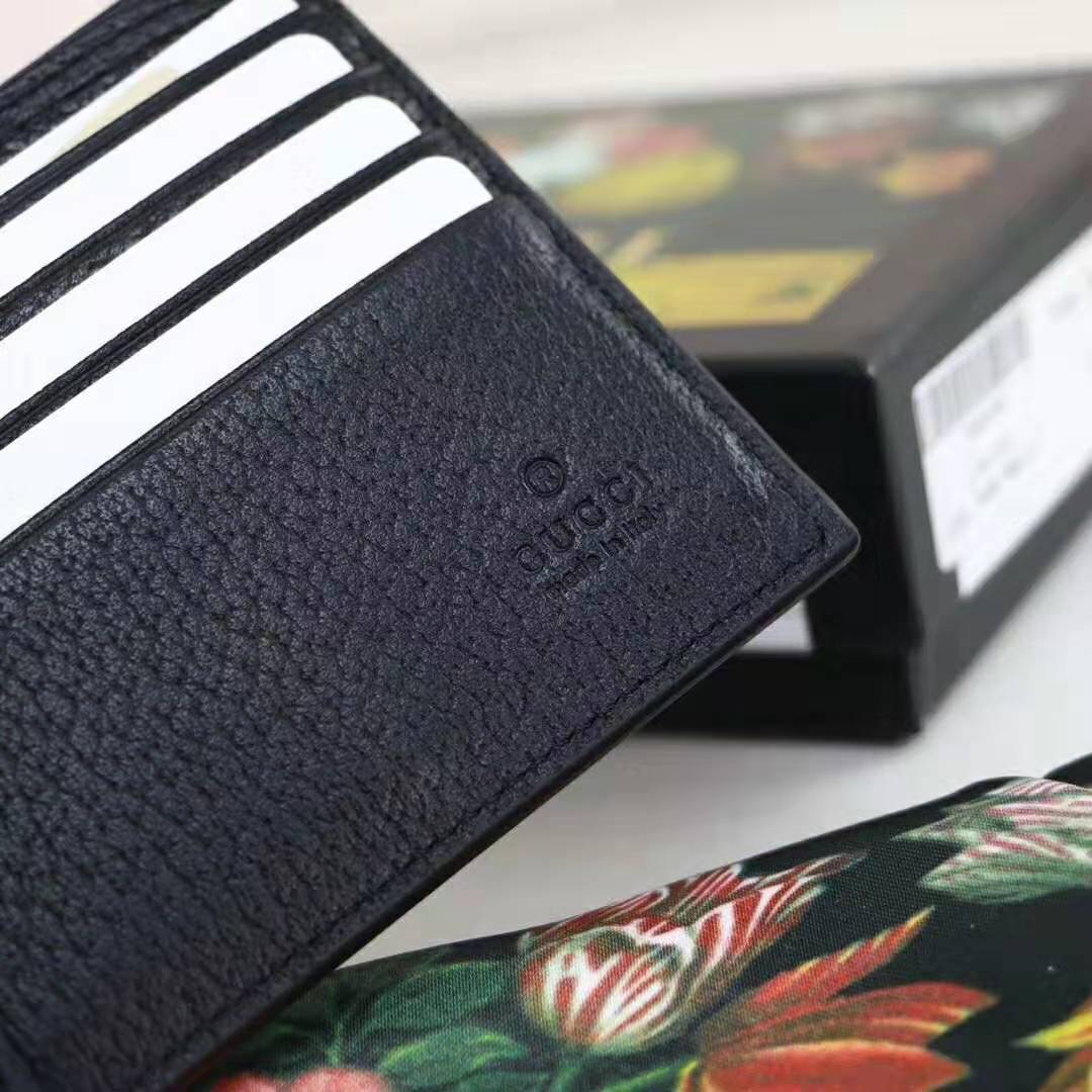 G*u*i gg unisex animalier leather wallet in black leather