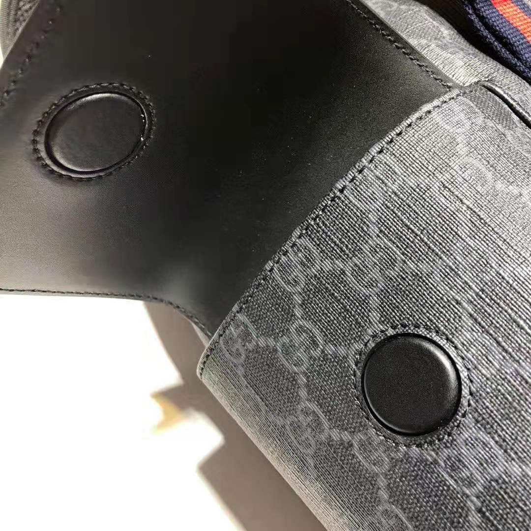 G*u*i gg unisex gg black backpack in black/grey soft gg supreme canvas