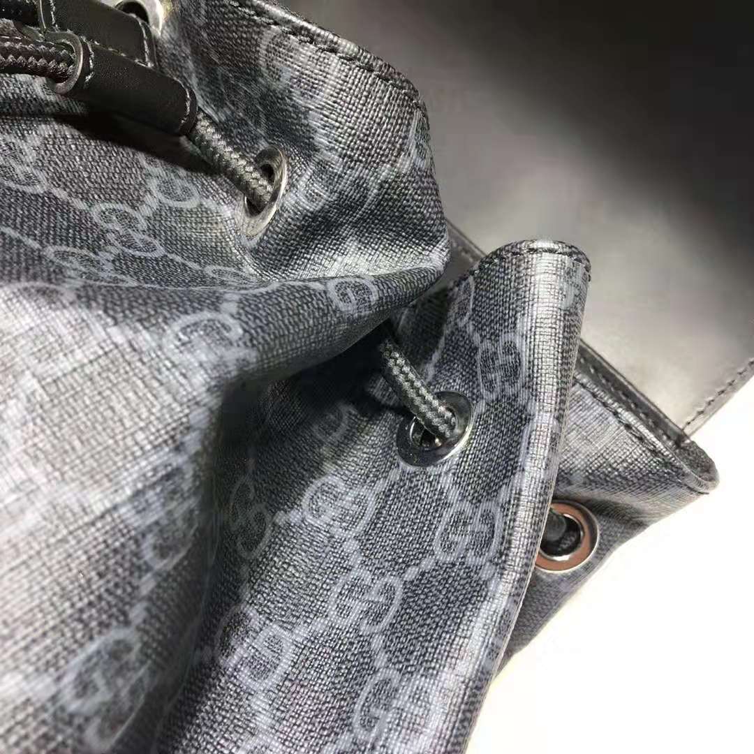 G*u*i gg unisex gg black backpack in black/grey soft gg supreme canvas