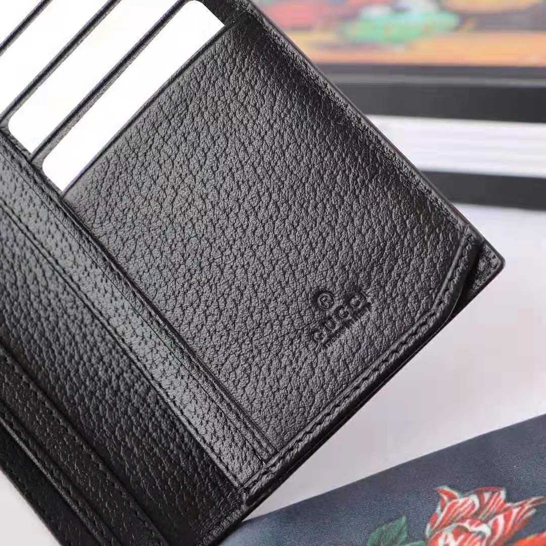 G*u*i gg unisex gg marmont leather long id wallet in black leather