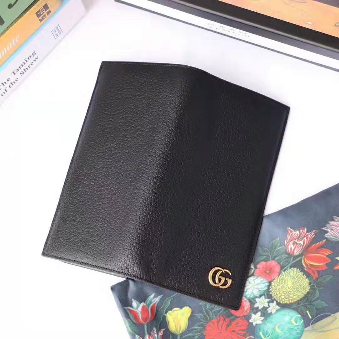 G*u*i gg unisex gg marmont leather long id wallet in black leather