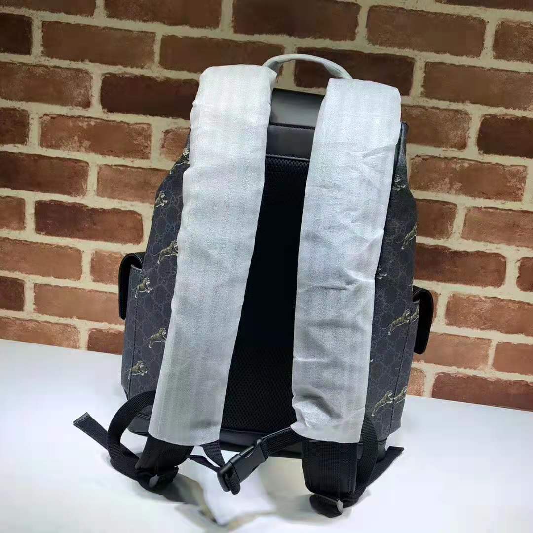 G*u*i gg unisex G*u*i bestiary backpack with tigers in black/grey soft gg supreme canvas