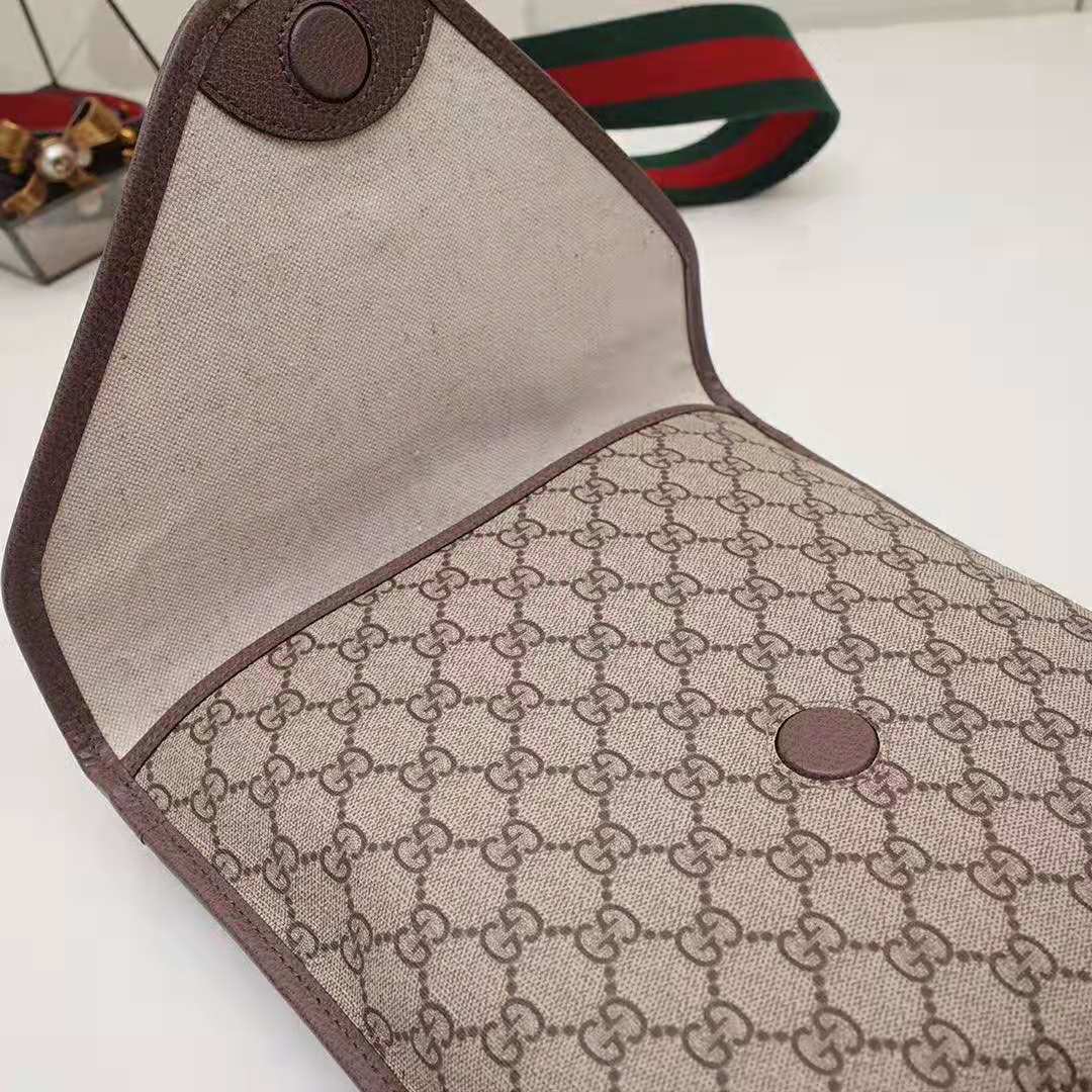 G*u*i gg unisex neo vintage gg medium messenger in beige/ebony gg supreme canvas