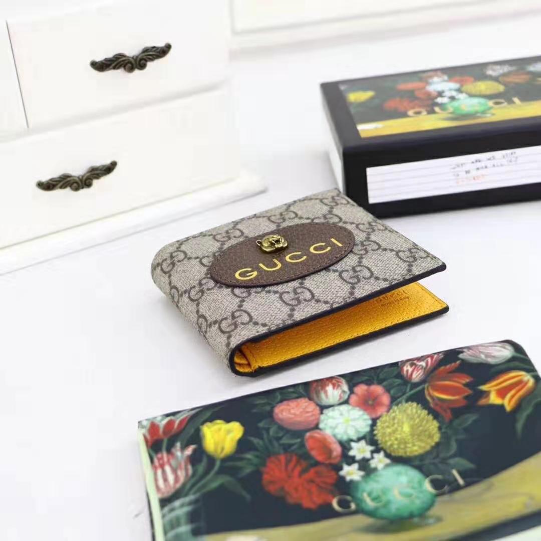 G*u*i gg unisex neo vintage gg supreme wallet in beige/ebony gg supreme canvas