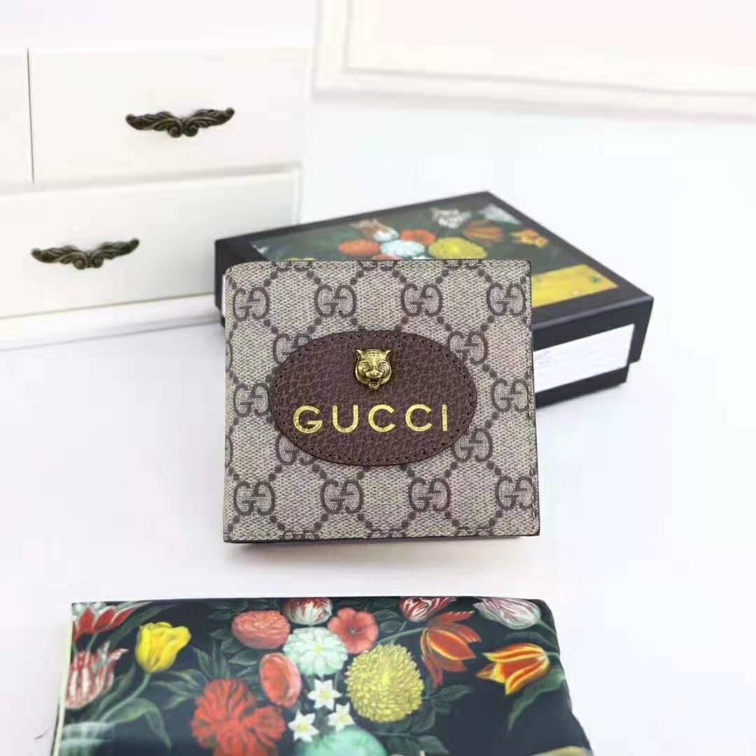 G*u*i gg unisex neo vintage gg supreme wallet in beige/ebony gg supreme canvas