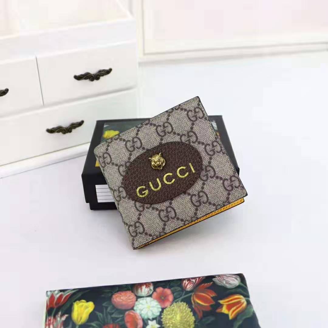 G*u*i gg unisex neo vintage gg supreme wallet in beige/ebony gg supreme canvas