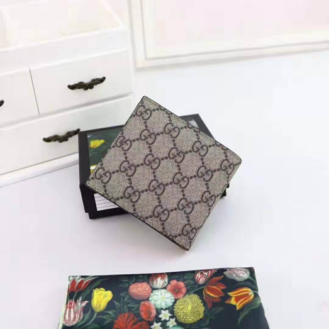 G*u*i gg unisex neo vintage gg supreme wallet in beige/ebony gg supreme canvas
