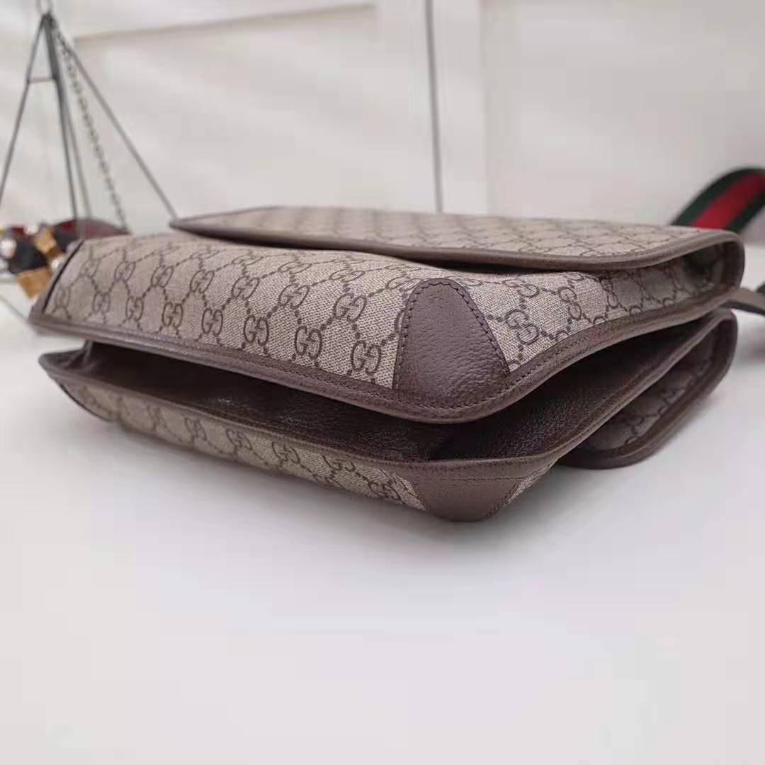 G*u*i gg unisex neo vintage messenger bag in beige/ebony gg supreme canvas