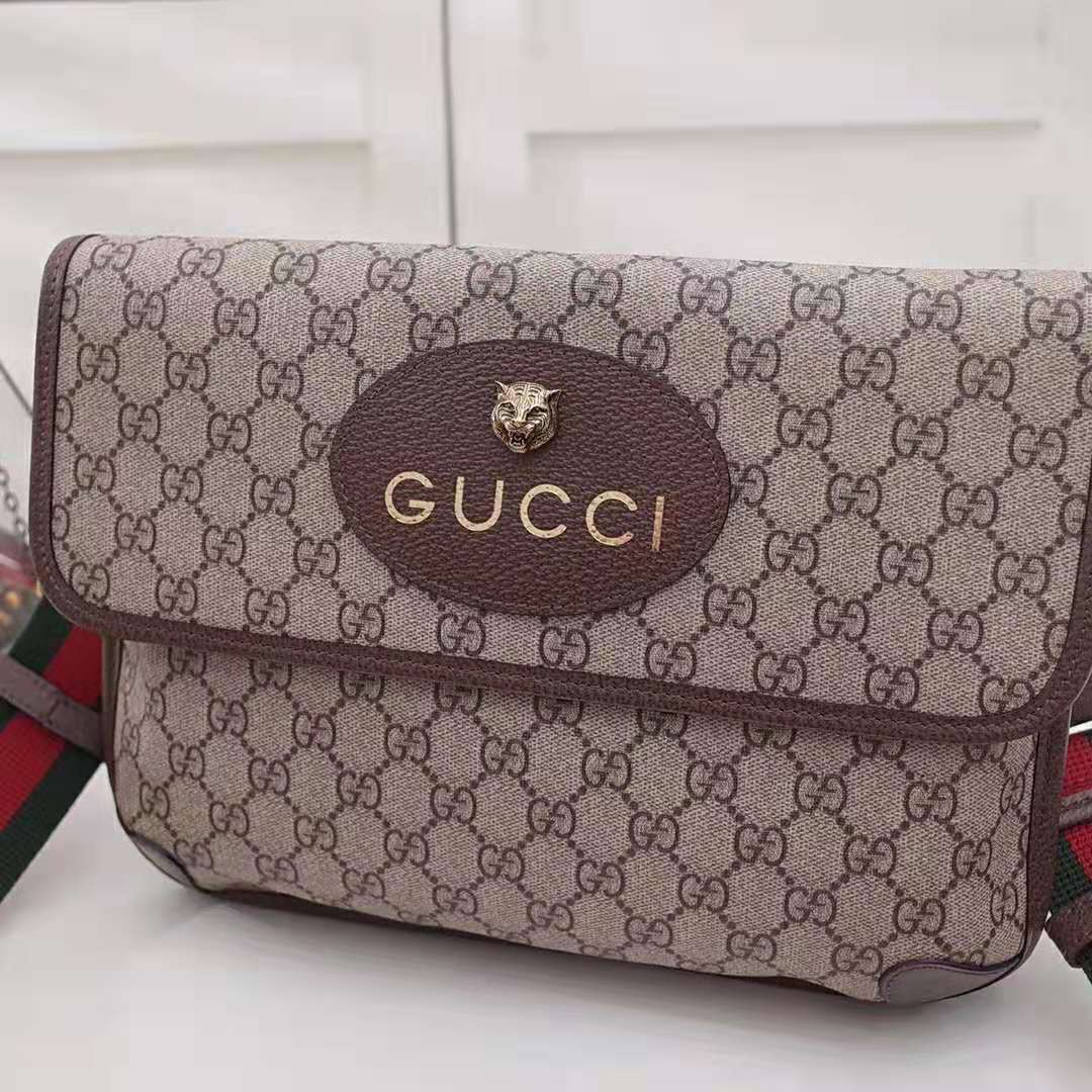 G*u*i gg unisex neo vintage messenger bag in beige/ebony gg supreme canvas