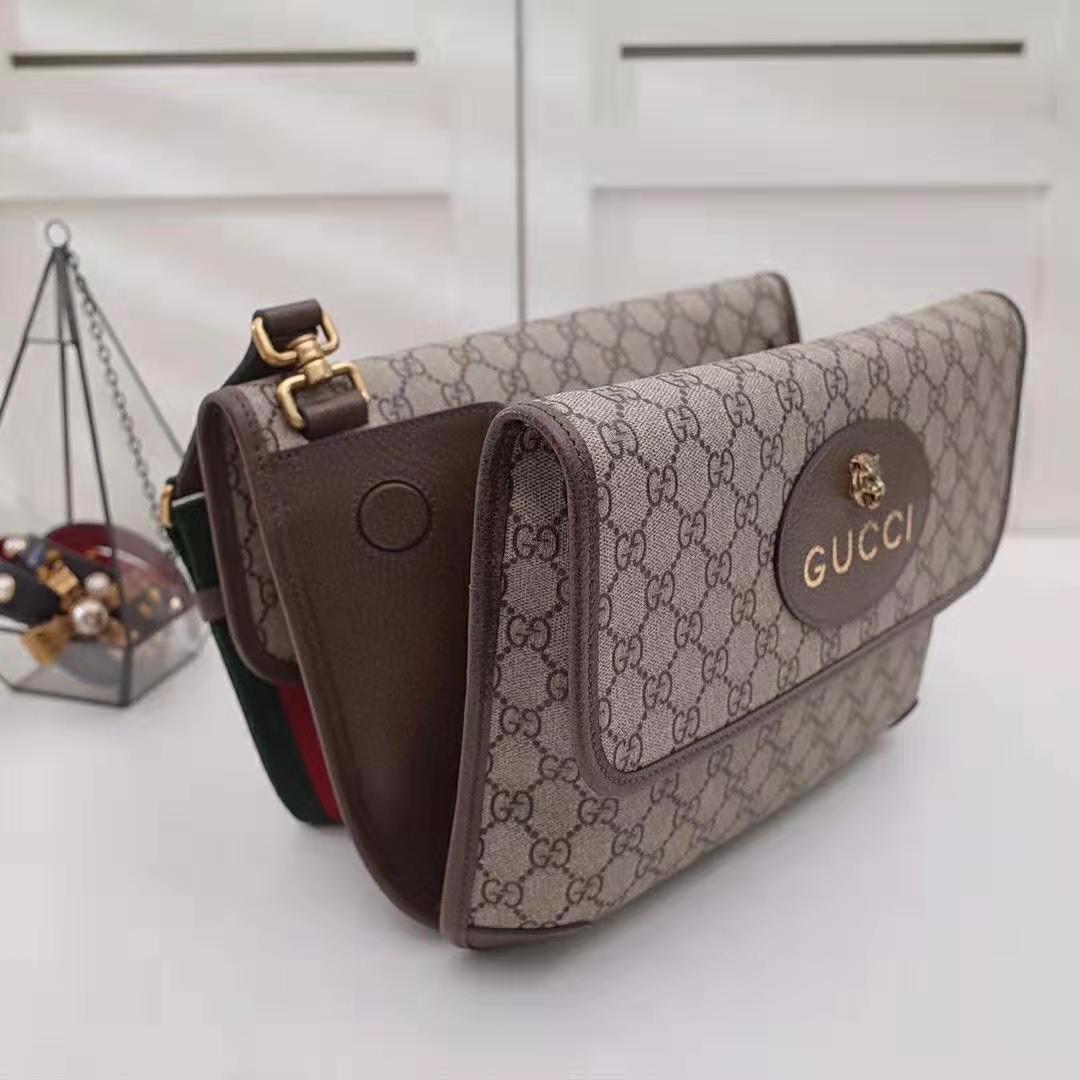 G*u*i gg unisex neo vintage messenger bag in beige/ebony gg supreme canvas