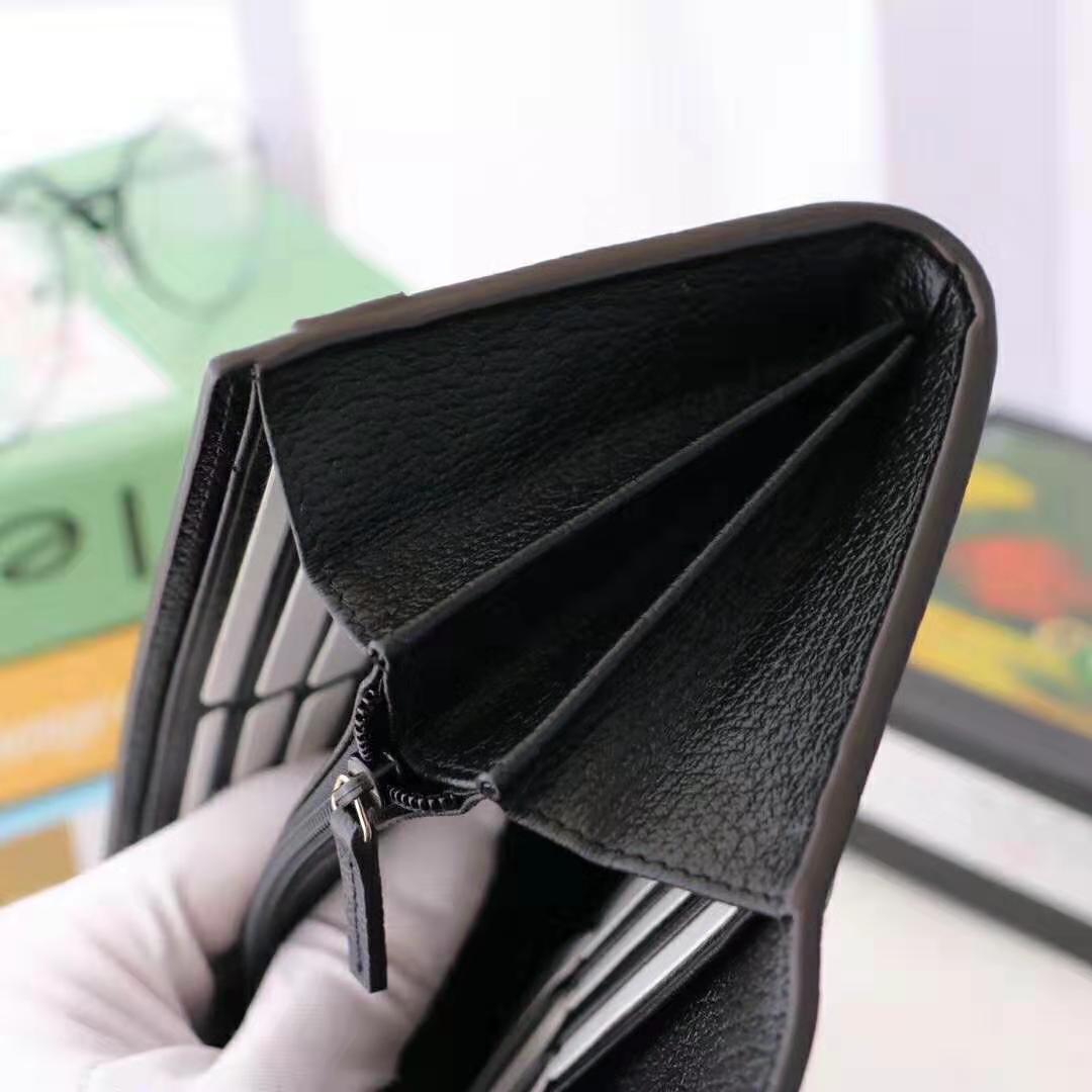 G*u*i gg unisex ophidia continental wallet in black leather