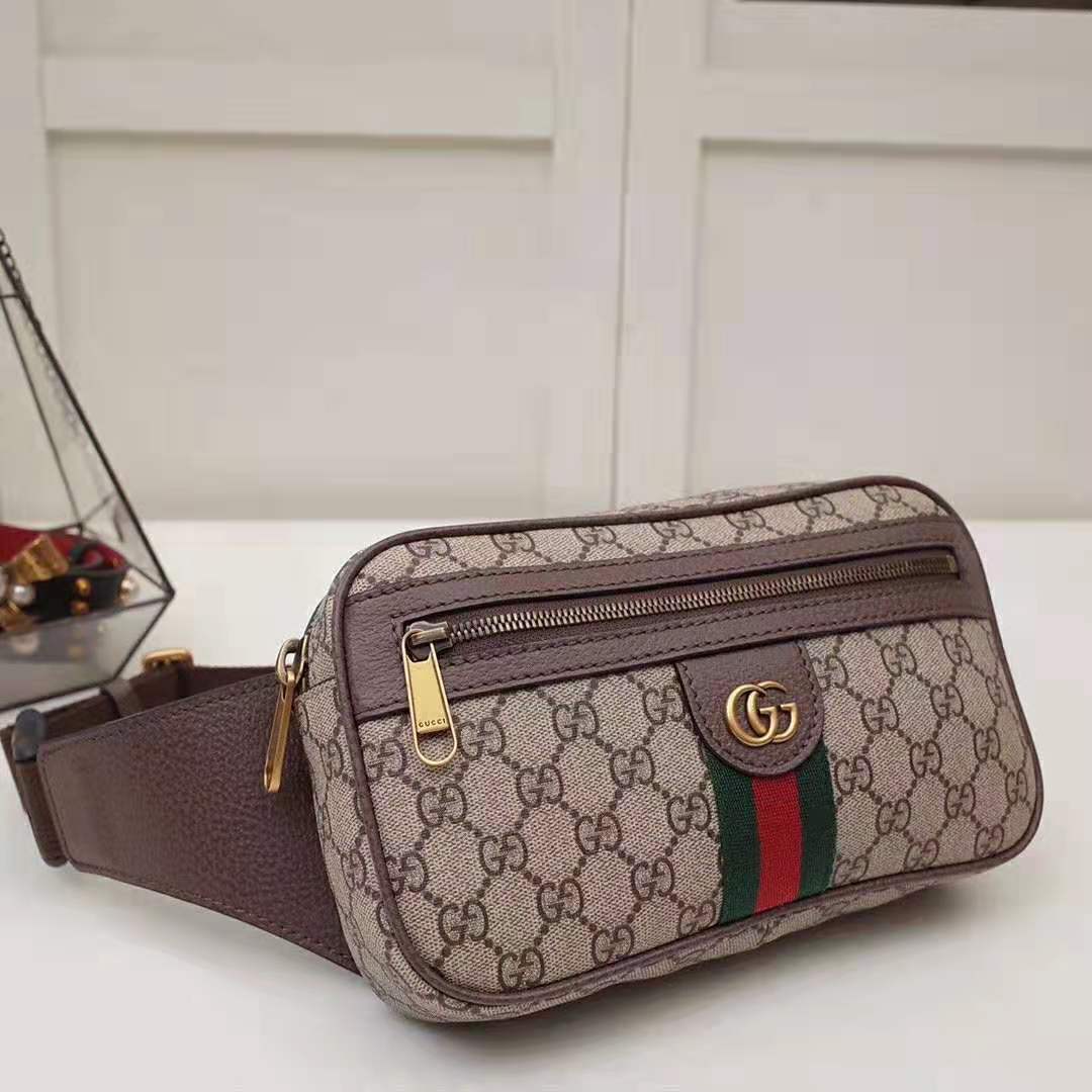 G*u*i gg unisex ophidia gg belt bag in beige/ebony soft gg supreme canvas